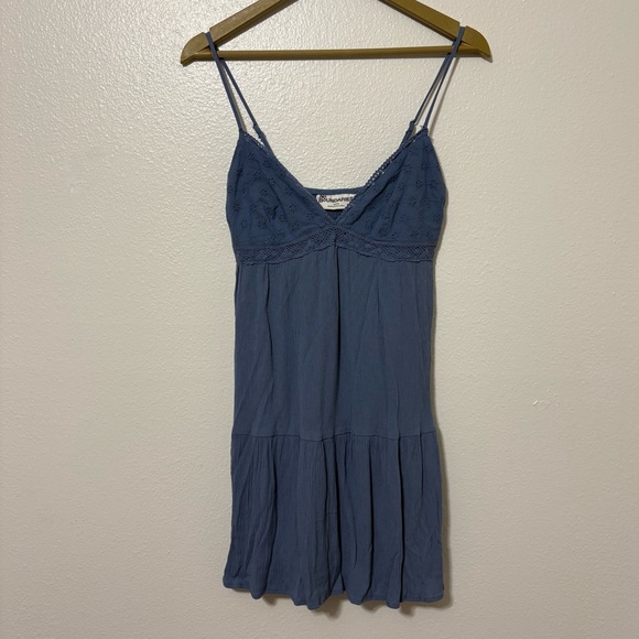 No Boundaries Dresses & Skirts - No Boundaries Size XS Blue Babydoll Tiered Mini Dress Cami Straps Travel‎